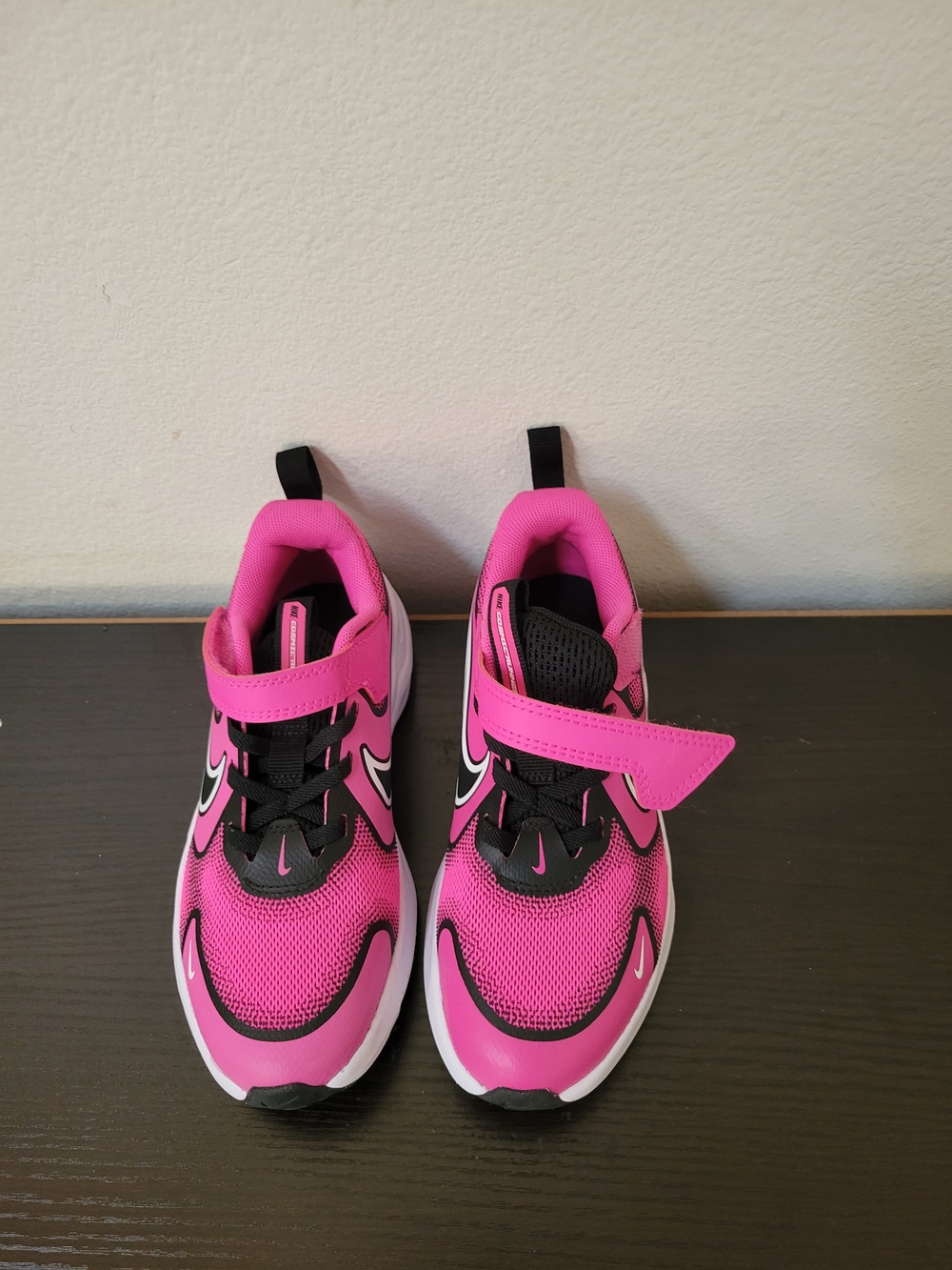 Nike Little Kids Pink and Black Sneakers with Straps - Size 13